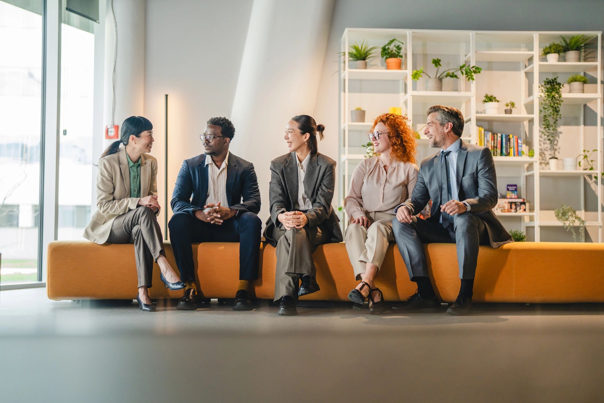 Business team collaborating in an office during operations planning